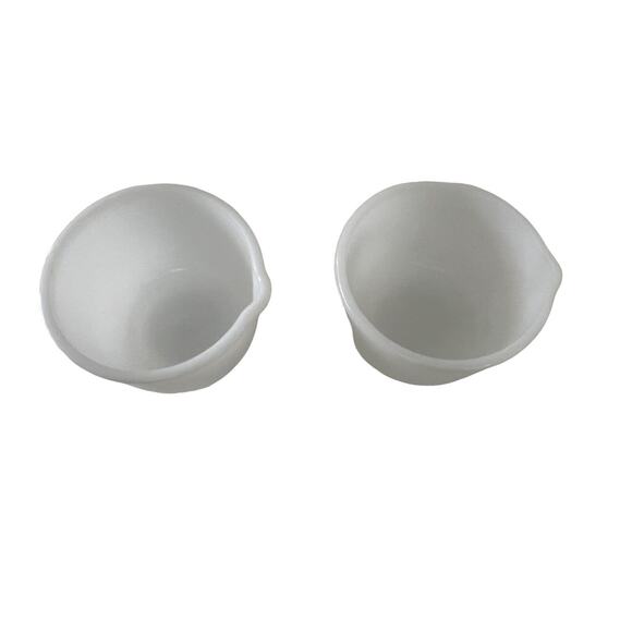 Vintage Glasbake Sunbeam Mixer Bowls Lot of 2 White Milk Glass 6.5” #17 - Picture 3 of 5